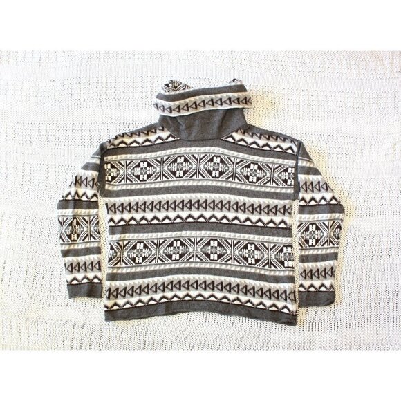 Ralph Lauren Active wool blend women's sweater Geometric print Cowl Neck Large - Picture 1 of 11